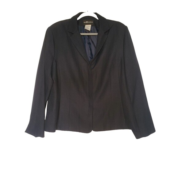Sag Harbor Dark Blue and Black Chevron Blazer Size 18 - Picture 1 of 4